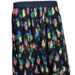Merona M Pull on Skirt Floral Colorful Pleated